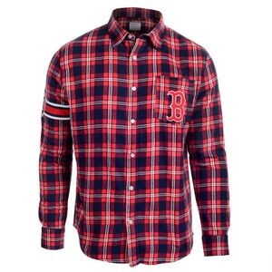 Klew Boston Red Sox Plaid Flannel Shirt Size Large MLB